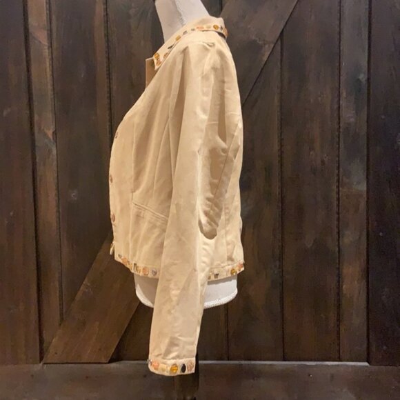 SPANNER soft suede blazer with beaded details - Picture 4 of 10